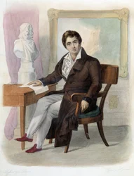 Ritratto di François-Joseph (François Joseph) Talma (1763-1826), comico francese. in Ed. Mennechet, “Le Plutarque français”