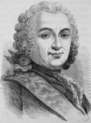 Ritratto di François de Chevert (1695 - 1769). Incisione della fine del XIX secolo in "Histoire de France" di H. Martin