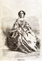 Ritratto di George Sand (Aurore Dupin, Baronne Dudevant) (1804-1876)
