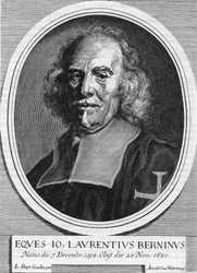 Ritratto di Gian Lorenzo Bernini (1598-1680), scultore, pittore e architetto italiano. Incisione di Arnold Van Westerhout del 1682.