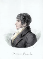 Ritratto di Giovanni Paisiello (o Paesiello o Paesieillo) (1740-1816), compositore italiano. Incisione del XIX secolo