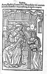 Ritratto di Giovanni Pico della Mirandola. Frontespizio di 