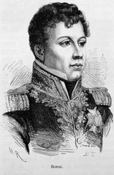 Ritratto di Géraud Christophe Michel Duroc (1772 - 1813). Incisione della fine del XIX secolo in "Histoire de France" di H. Martin.