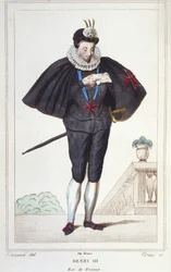 Ritratto di Enrico III (1551 - 1589), Re di Francia. incisione del 1830