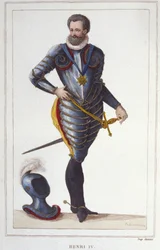 Ritratto di Enrico IV (1553-1610), Re di Francia. Incisione del 1830.