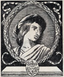 Ritratto di Hercules Savinien Cyrano de Bergerac, scrittore francese. Dal 1928.