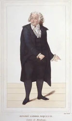 Ritratto di Honoré Gabriel Riqueti, Conte di Mirabeau (1749-1791), politico francese. Incisione del 1830