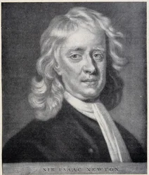 Ritratto di Isaac Newton vicino all