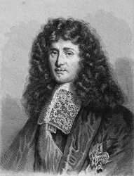 Ritratto di Jean Baptiste Colbert (1619-1683), politico francese - in "Histoire des Français" di Lavallée, incisione, sd