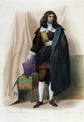 Ritratto di Jean Baptiste (Jean-Baptiste) Colbert (1619-1683), statista francese (1619 - 1683) - in "Le Plutarque français", di Mennechet