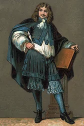 Ritratto di Jean Baptiste Poquelin detto Molière (1622-1673) Cromolitografia circa 1890