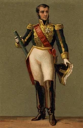 Ritratto di Jean Lannes, Duca di Montebello (1769-1809) Maresciallo di Francia. Cromolitografia del XIX secolo