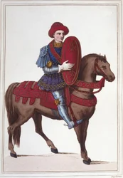 Ritratto di Jean Poton, Signore di Xaintrailles, o di Saintrailles Maresciallo di Francia (c. 1400-1461). Era uno dei compagni di Giovanna d