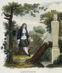 Ritratto di Jean de la Fontaine - incisione