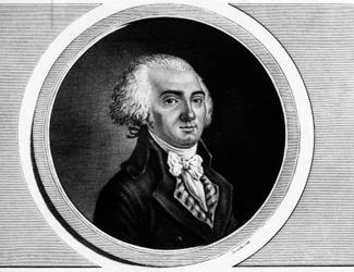 Ritratto di Jerome Petion de Villeneuve (1759-1793) Presidente della Convenzione e Membro degli Stati Generali. Incisione nella "Collezione completa di dipinti storici della rivoluzione francese, in tre volumi." 1804