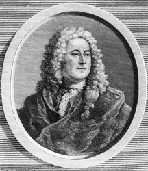 Ritratto di John Law (1671 - 1729), finanziere scozzese che causò la bancarotta nel 1720 (Evento di Rue Quincampoix) - in "La Francia ebraica" di Edouard Drumont