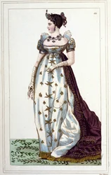 Ritratto di Giuseppina di Beauharnais Bonaparte (1763 - 1814), Imperatrice dei Francesi in costume imperiale, incisione del 1830