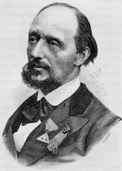 Ritratto di Jules Bergeret (1839 - 1905). Incisione della fine del XIX secolo in 