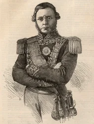 Ritratto di Justo Jose de Urquiza y Garcia, generale e politico argentino - incisione del 1852