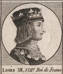 Ritratto di Luigi XII di Francia (1462-1515), Re di Francia - incisione da 
