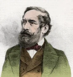 Ritratto di Lajos Kossuth (1802-1894), politico ungherese - Incisione da "The Illustrous World"