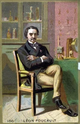 Ritratto di Léon Foucault (1819 - 1868) nel suo ufficio