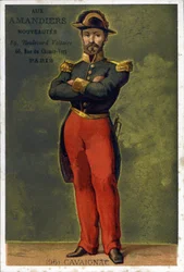 Ritratto di Louis-Eugène Cavaignac (1802 - 1857), Generale e politico francese. Cromolitografia della fine del XIX secolo