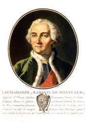 Ritratto di Louis-Joseph, Marchese di Montcalm di Saint-Véran (1712-1759). Generale francese, morì cercando di difendere Quebec contro gli inglesi. Incisione del XIX secolo.