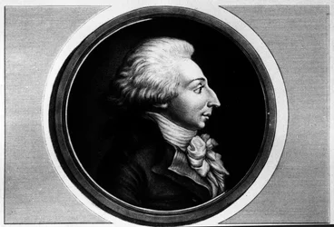 Ritratto di Louis Michel Lepeletier, Marchese di Saint-Fargeau (Saint Fargeau), deputato della Convenzione (1760-1793). Incisione nella "Collezione completa di dipinti storici della rivoluzione francese, in tre volumi." 1804