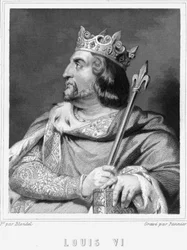 Ritratto di Luigi VI il Grosso (1081 - 1137), Re di Francia - in “Histoire des Français” di Lavallée, incisione