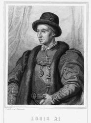 Ritratto di Luigi XI (1423 - 1483), Re di Francia - in "Histoire des Français" di Lavallée, incisione, sd