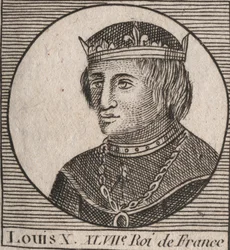 Ritratto di Luigi X il Testardo (1289-1316), Re di Francia - incisione da 