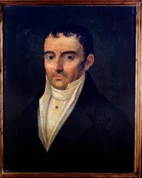 Ritratto di Ludovico Antonio Brizzi (1766-1837) musicista italiano. Dipinto anonimo. XIX secolo. Bologna, civico museo bibliografico