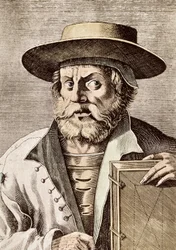 Ritratto di Manuel (o Emmanuel) Chrysoloras (circa 1355-1415), scienziato greco del XIV secolo. Incisione del 1682.