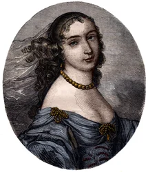 Ritratto di Marguerite Hessein, Madame de la Sabliere (1636-1693) salottiera francese. Incisione del XIX secolo.