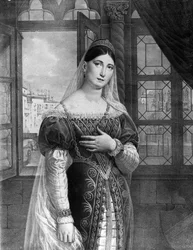Ritratto di Maria Garcia detta la Malibran nel ruolo di Desdemona per "Otello" di Gioachino Rossini. Teatro alla Scala 1833