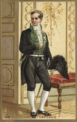 Ritratto del Marchese Pierre Simon de Laplace (1749-1827), astronomo, matematico e fisico francese. Cromolitografia del XIX secolo