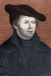 Ritratto di Martin Lutero (1483-1546) riformatore religioso tedesco - incisione