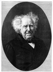 Ritratto di Michel Eugene (Michel-Eugene) Chevreul (1786-1889), chimico francese. Incisione in "La Nature: revue des sciences et de leurs applications aux arts et a l