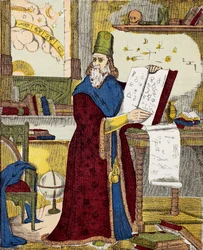 Ritratto di Michel de Notre Dame (Nostradamus) astrologo francese - Ritratto di Nostradamus, Michel de Notre Dame (1503-1566) astrologo e medico francese - Incisione