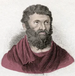 Ritratto di Milziade il Giovane (540-489 a.C.), stratega ateniese e tiranno del Chersoneso di Tracia. Incisione del 19° secolo