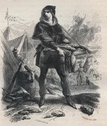 Ritratto di Nicolaas Zannekin (? -1328), contadino fiammingo e capo della rivolta contadina nelle Fiandre (1325-1328) - Nicolaas Zannekin, detto anche Nicolas Zanekin o Zannequin, tribuno e avventuriero fiammingo, capo della rivolta contadina contro il