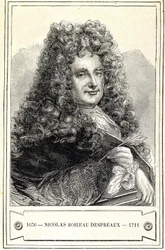 Ritratto di Nicolas Boileau Despreaux (1636 - 1711), incisione del XIX secolo