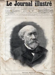 Ritratto di Octave Feuillet (1821-1890), romanziere, drammaturgo e accademico francese - Incisione in 
