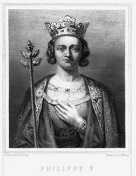 Ritratto di Filippo V il Lungo (1294 - 1322), Re di Francia - in 