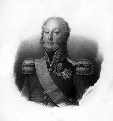 Ritratto di Pierre Claude, Conte Pajot, detto Pajol (1772-1844), generale francese, incisione del XIX secolo