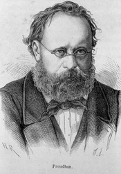 Ritratto di Pierre Joseph Proudhon (1809 - 1865) socialista francese - in "L