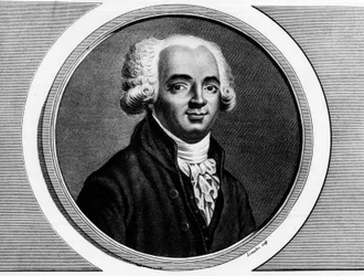 Ritratto di Pierre Louis Manuel (1751-1793), deputato della Senna alla Convenzione nazionale. Incisione in «Raccolta completa di dipinti storici della Rivoluzione francese, in tre volumi». 1804.