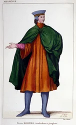 Ritratto di Pierre Rogiers, giullare e trovatore del XII secolo.