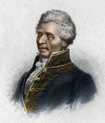 Ritratto di Pierre Simon, Marchese di Laplace, astronomo (1749 - 1827), incisione del 1833